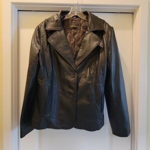 Genuine Leather Women's Black  Jacket By RABBANIZ size XL.in Exelent Condition.